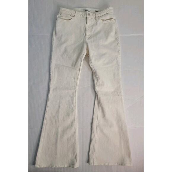 Guess Jeans Women's Sz 30 Sexy Flared High-Rise Jeans Ivory Bohemian - Picture 1 of 10